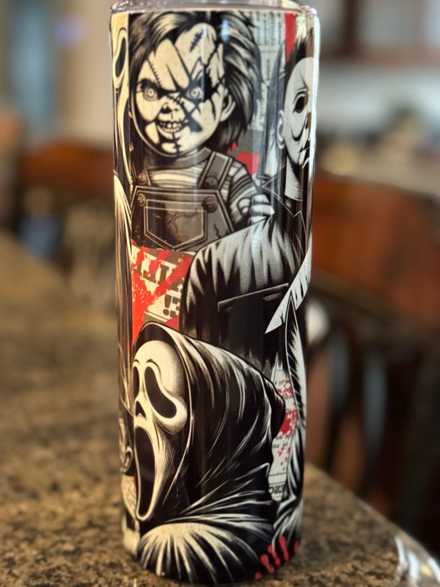 Red and Black Horror Tumbler